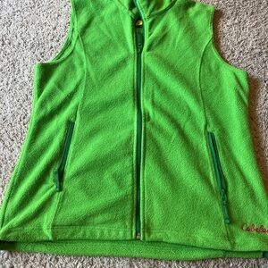 Cabela's Green Fleece Vest with Stand-Up Collar